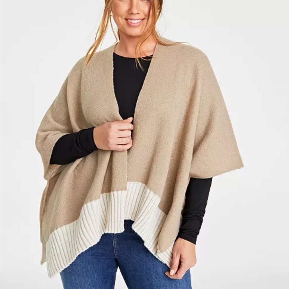 On 34th reversible tight knit wrap sweater cardigan NWT One Size